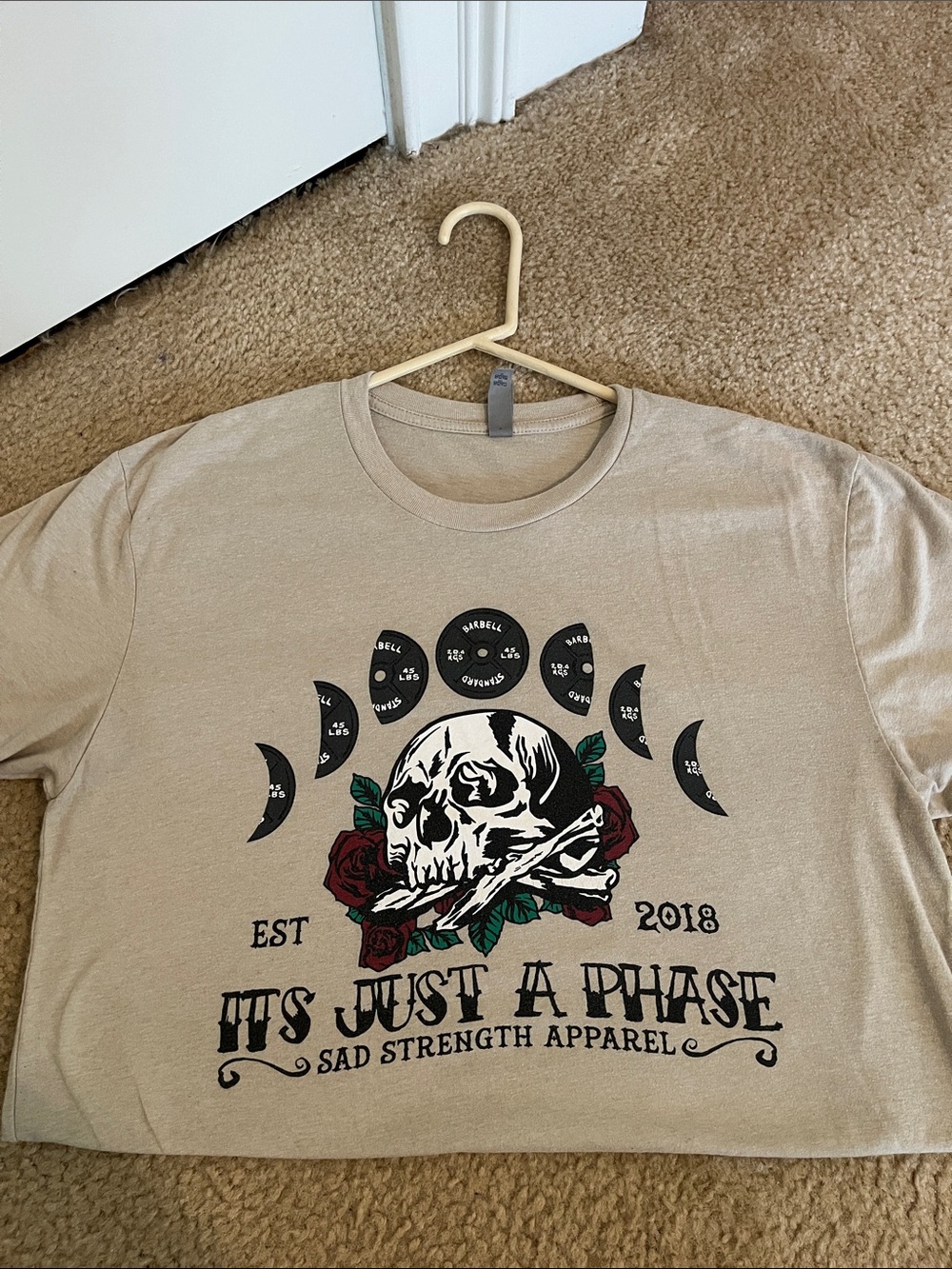 Next Level Apparel Beige Skull & Moon Phase Graphic Tee